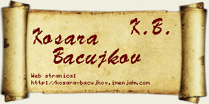 Kosara Bačujkov vizit kartica